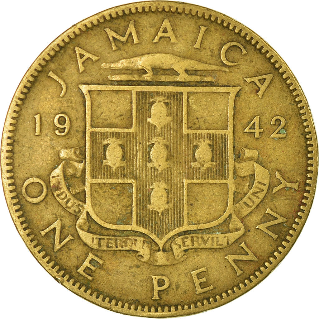 Coin, Jamaica, George VI, Penny, 1942, VF(30-35), Nickel-brass, KM:32