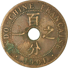 Coin, FRENCH INDO-CHINA, Cent, 1901, Paris, VF(20-25), Bronze, KM:8