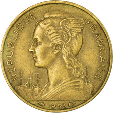 Coin, Madagascar, 20 Francs, 1953, Paris, VF(30-35), Aluminum-Bronze, KM:7