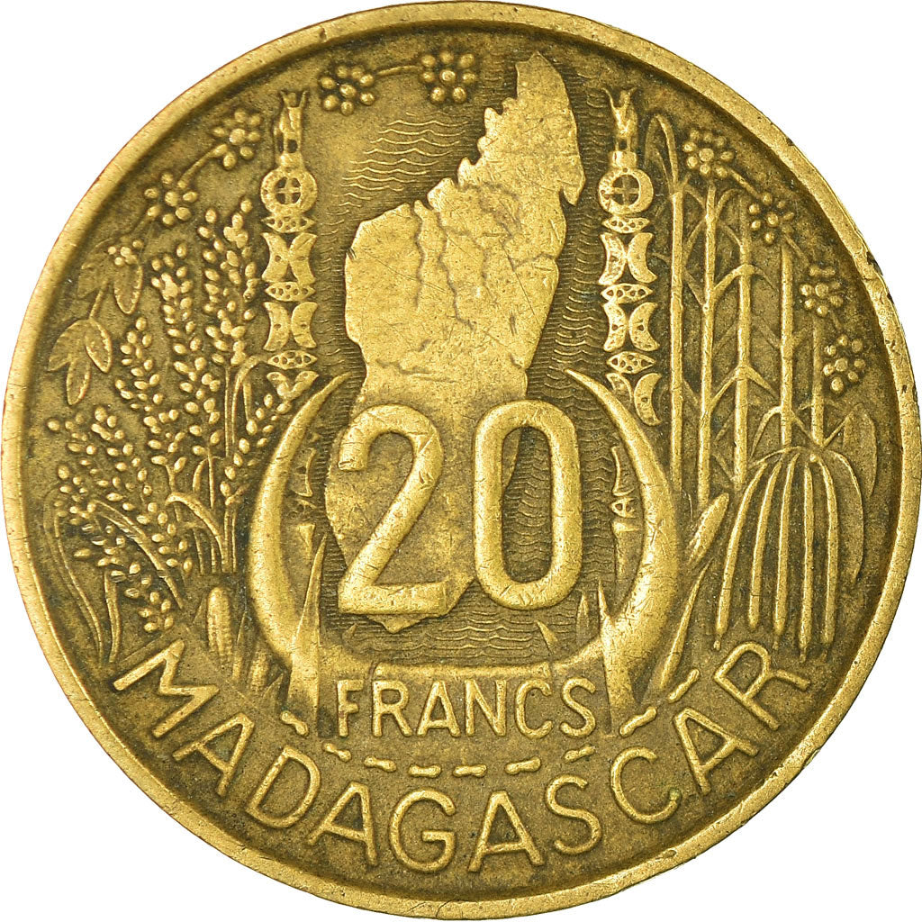 Moneta, Madagascar, 20 Francs, 1953, Paris, BB, Alluminio-bronzo, KM:7