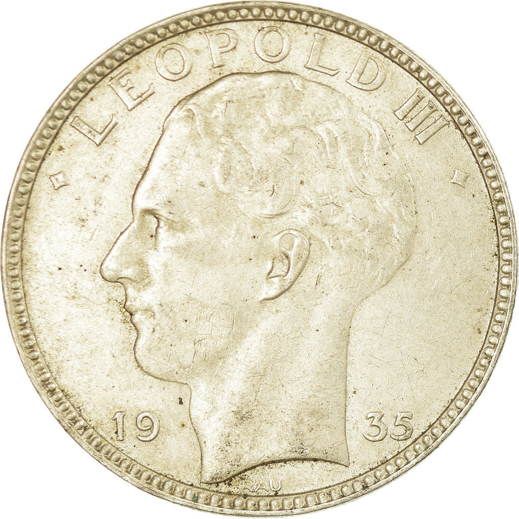 Coin, Belgium, 20 Francs, 20 Frank, 1935, EF(40-45), Silver, KM:105