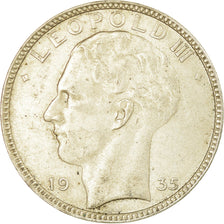 Coin, Belgium, 20 Francs, 20 Frank, 1935, EF(40-45), Silver, KM:105