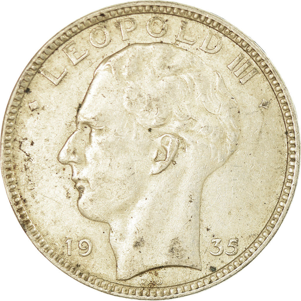 Coin, Belgium, 20 Francs, 20 Frank, 1935, EF(40-45), Silver, KM:105