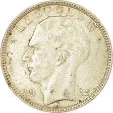 Coin, Belgium, 20 Francs, 20 Frank, 1935, EF(40-45), Silver, KM:105