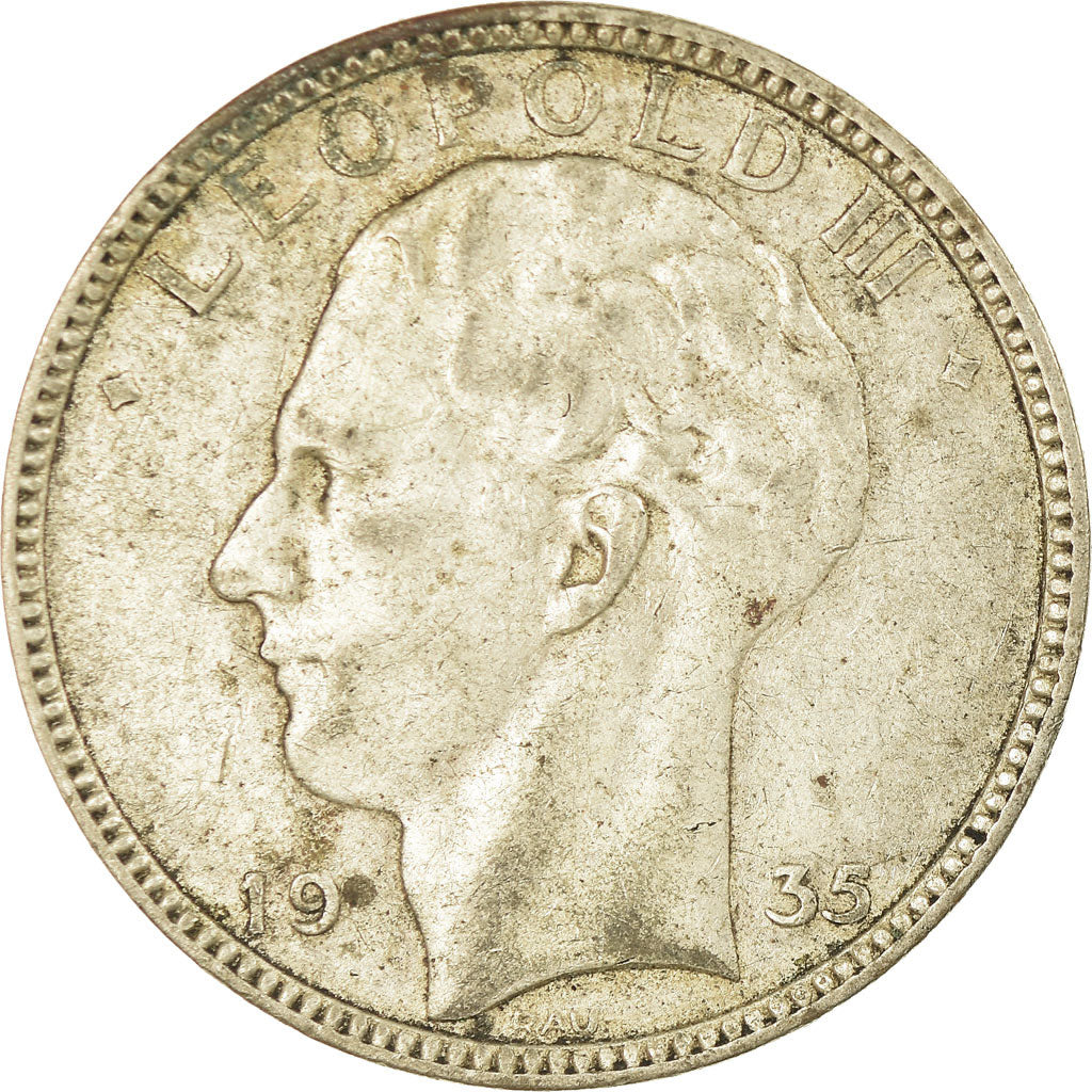 Coin, Belgium, 20 Francs, 20 Frank, 1935, VF(20-25), Silver, KM:105