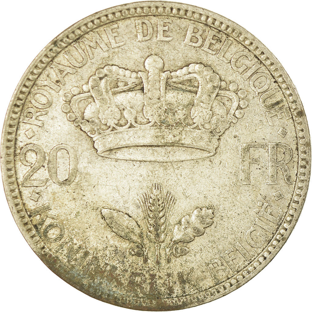 Coin, Belgium, 20 Francs, 20 Frank, 1935, VF(20-25), Silver, KM:105