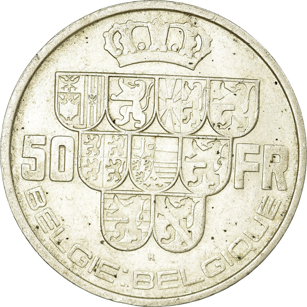 Coin, Belgium, 50 Francs, 50 Frank, 1939, EF(40-45), Silver, KM:122.1