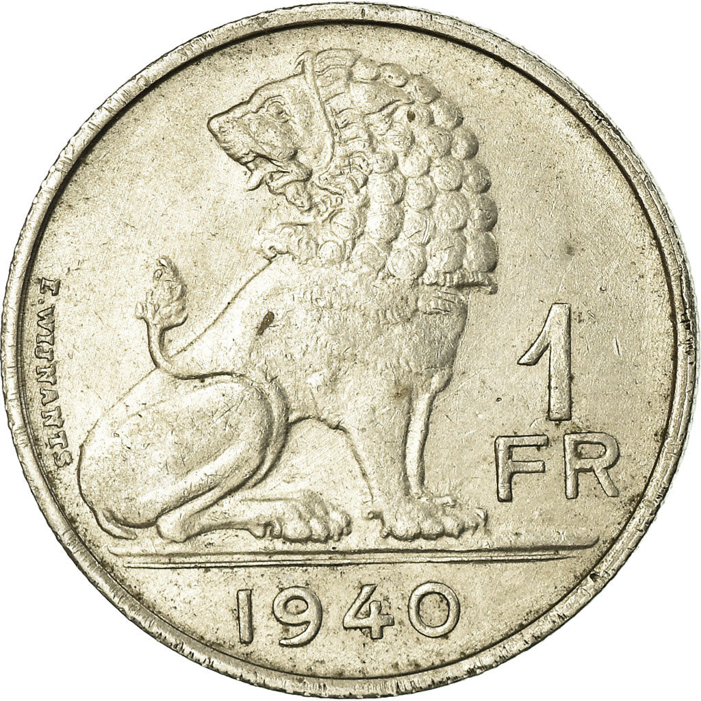 Coin, Belgium, Franc, 1940, AU(50-53), Nickel, KM:120