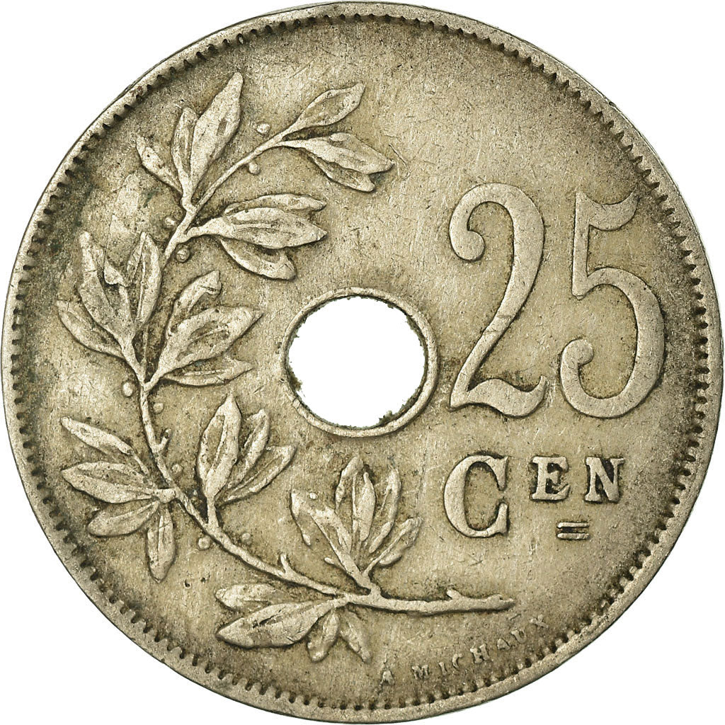 Coin, Belgium, 25 Centimes, 1929, VF(20-25), Copper-nickel, KM:69