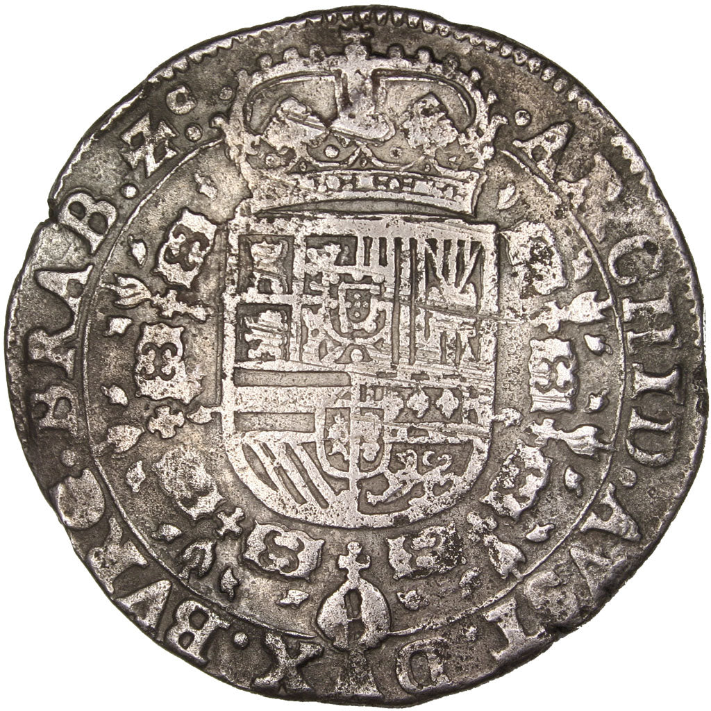 SPANISH NETHERLANDS, Patagon, 1645, Brabant, KM #53.3, EF(40-45), Silver, 26.91