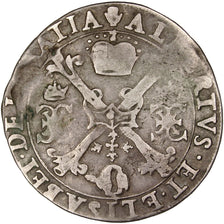SPANISH NETHERLANDS, 1/4 Patagon, Antwerp, KM #34.1, VF(30-35), Silver, 6.83