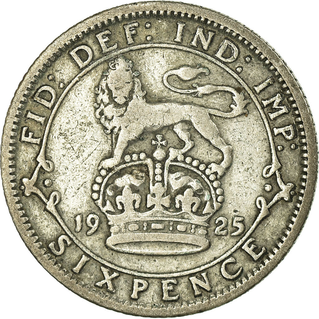 Coin, Great Britain, George V, 6 Pence, 1925, F(12-15), Silver, KM:815a.2