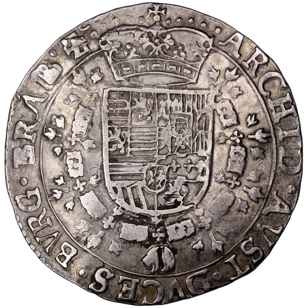 SPANISH NETHERLANDS, Patagon, Brabant, KM #35.3, EF(40-45), Silver, 27.57