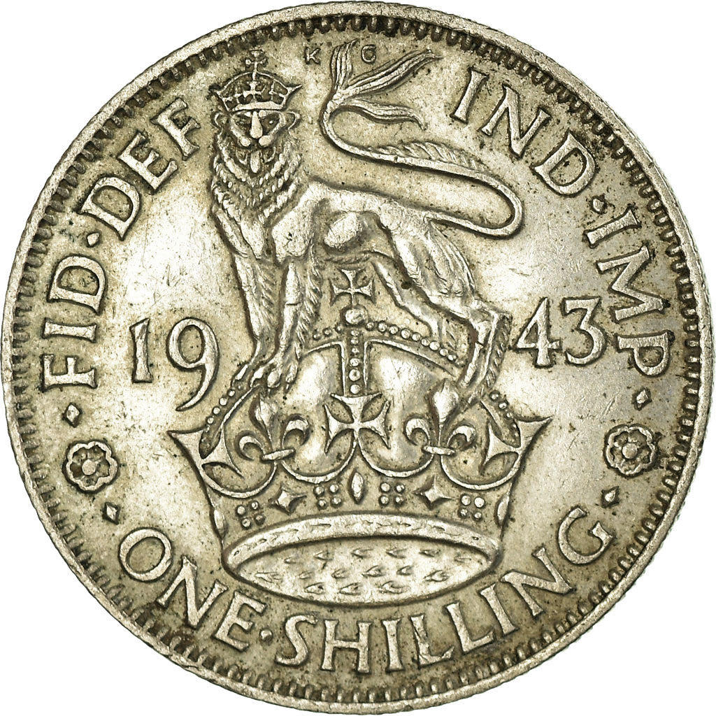 Coin, Great Britain, George VI, Shilling, 1943, AU(50-53), Silver, KM:853