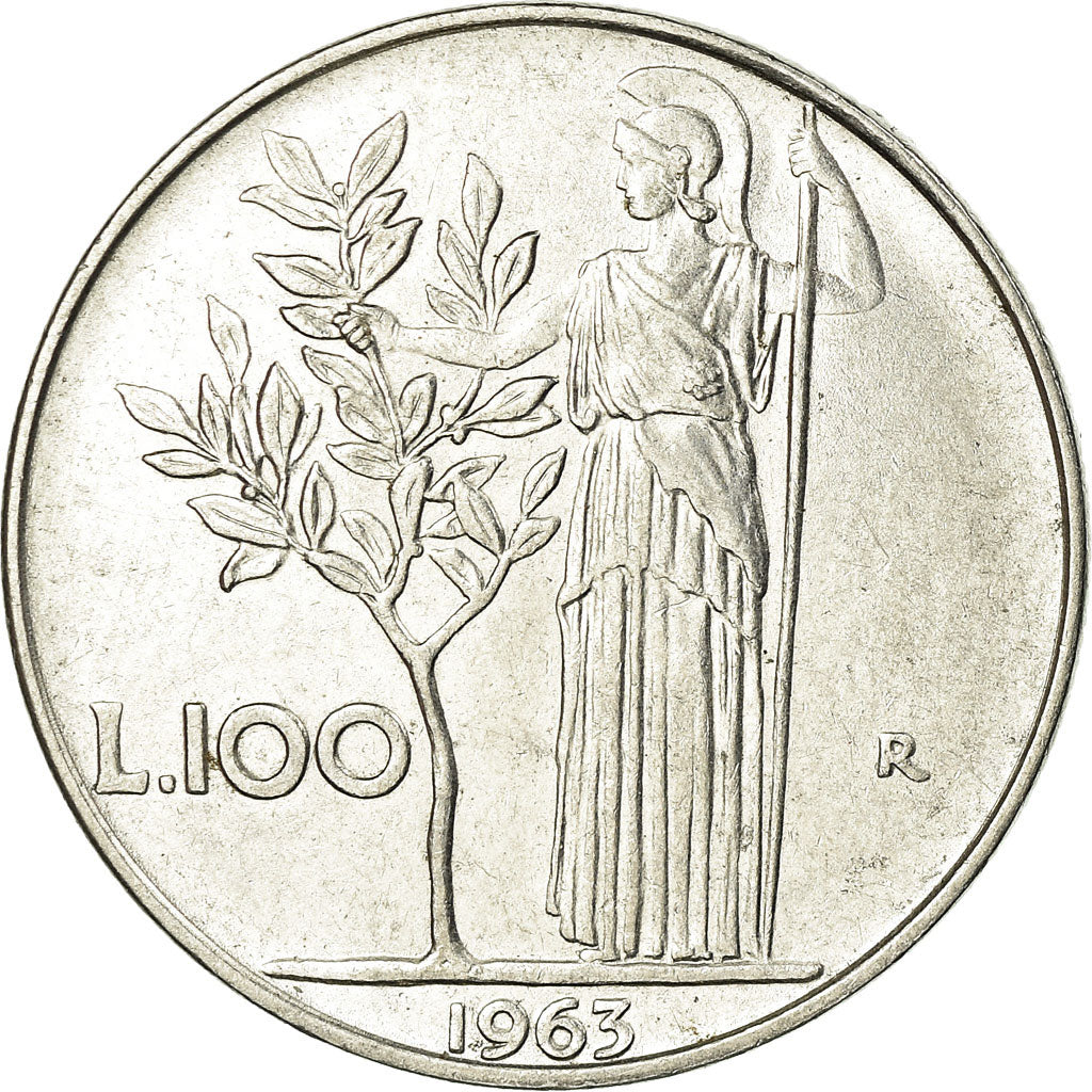 Coin, Italy, 100 Lire, 1963, Rome, EF(40-45), Stainless Steel, KM:96.1