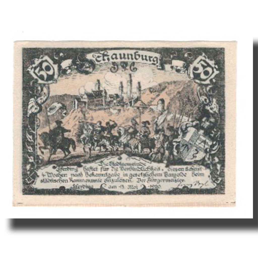 Banknote, Austria, Eferding O.Ö. Stadtgemeinde, 50 Heller, paysage, 1920