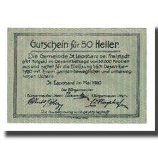 Banknote, Austria, St. Leonhard bei Freistadt O.Ö. Gemeinde, 50 Heller