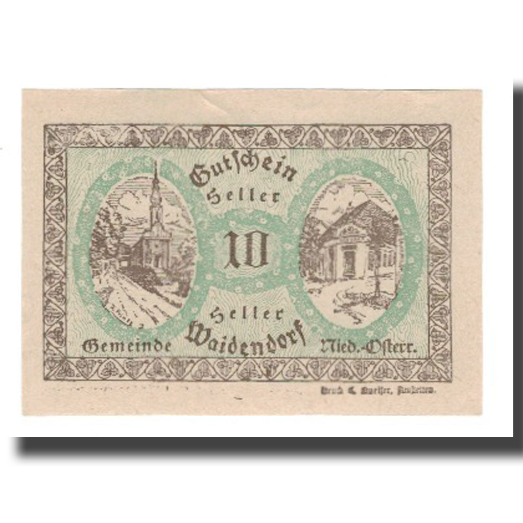Banknote, Austria, Waidendorf N.Ö. Gemeinde, 10 Heller, portrait 1, 1920