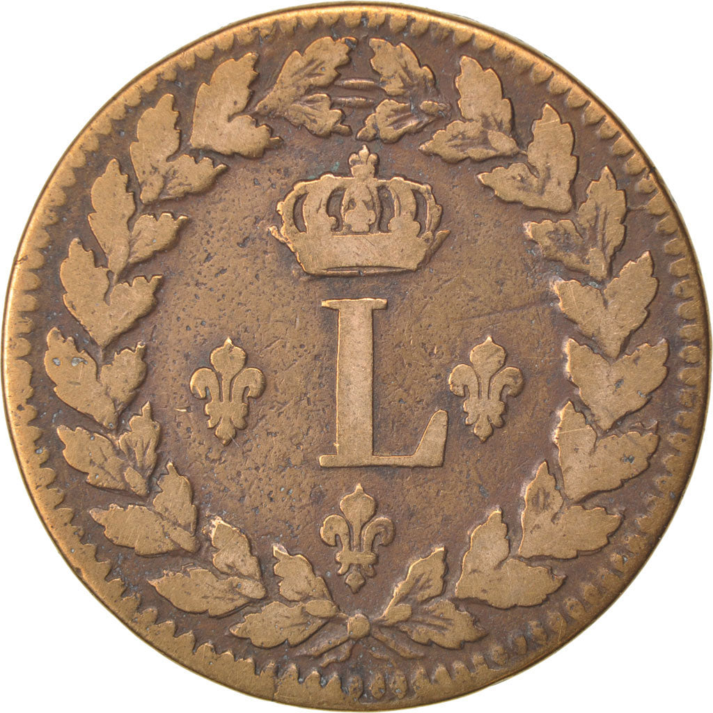 FRANCE, Louis XVIII, Decime, 1815, Strasbourg, KM #701, VF(20-25), Bronze,...
