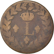 FRANCE, Louis XVIII, Decime, 1815, Strasbourg, KM #701, F(12-15), Bronze,...