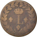 FRANCE, Louis XVIII, Decime, 1815, Strasbourg, KM #701, F(12-15), Bronze,...