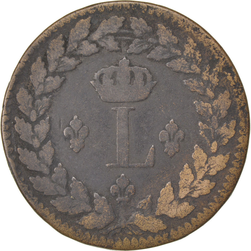 Coin, France, Louis XVIII, Decime, 1815, Strasbourg, VF(20-25), Bronze