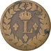 Moneda, Francia, Louis XVIII, Decime, 1815, Strasbourg, BC+, Bronce