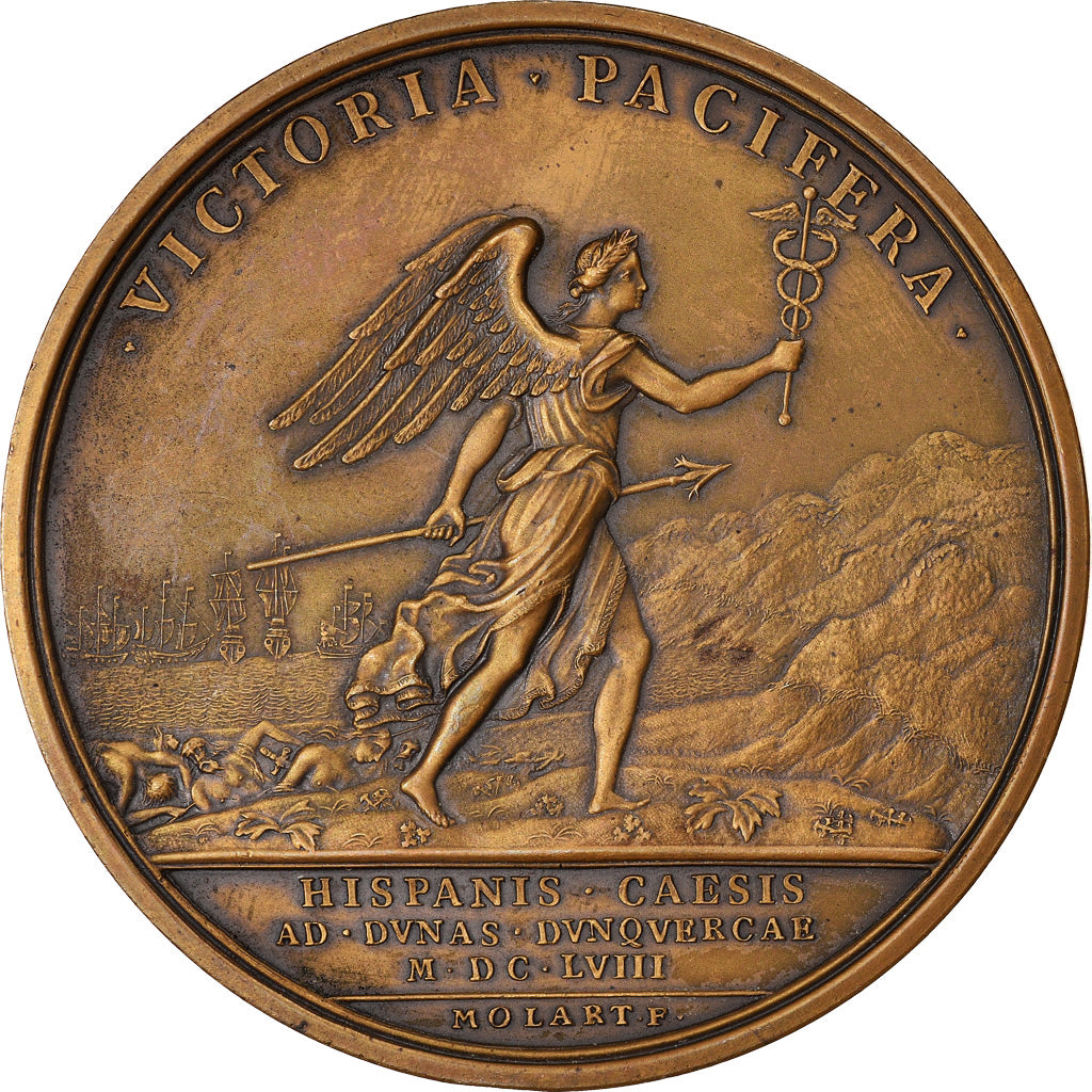 France, Medal, Louis XIV, Bataille des Dunes, Dunkerque, History, Molart