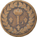 Moneda, Francia, Louis XVIII, Decime, 1815, Strasbourg, BC+, Bronce