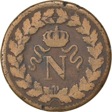 France, Decime, Napoléon I, 1814, Strasbourg, Bronze, TB, Gadoury:195b