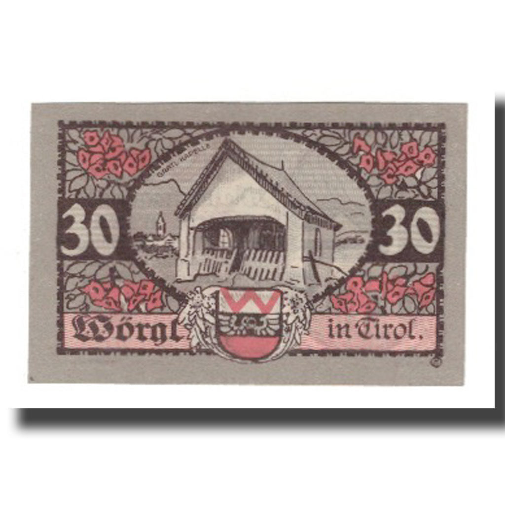Banknot, Austria, Wörgl Tirol Marktgemeinde, 30 Heller, Chapelle 4, 1920