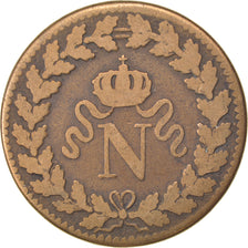 Francia, 1 Décime, 1815, Strasbourg, MB, Bronzo, Gadoury:195e
