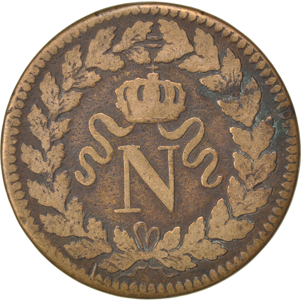 FRANCE, Napoléon I, Decime, 1815, Strasbourg, KM #700, VF(20-25), Bronze, Gadour