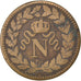 FRANCE, Napoléon I, Decime, 1815, Strasbourg, KM #700, VF(20-25), Bronze, Gadour