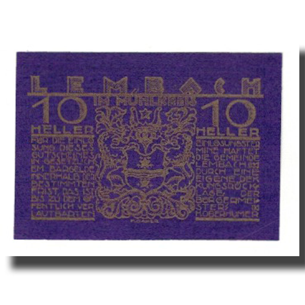 Banknote, Austria, Lembach O.Ö. Gemeinde, 10 Heller, paysage 1, AU(55-58)