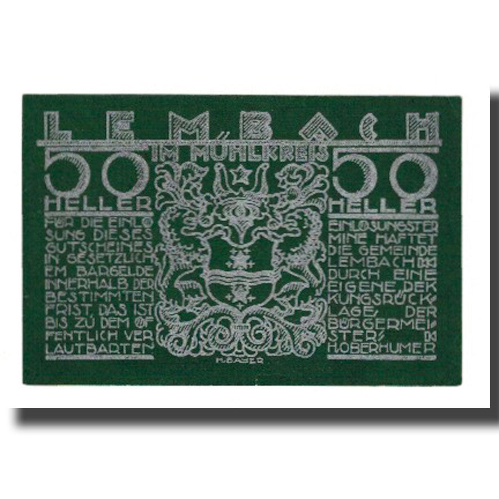Banknote, Austria, Lembach O.Ö. Gemeinde, 50 Heller, paysage, AU(55-58)