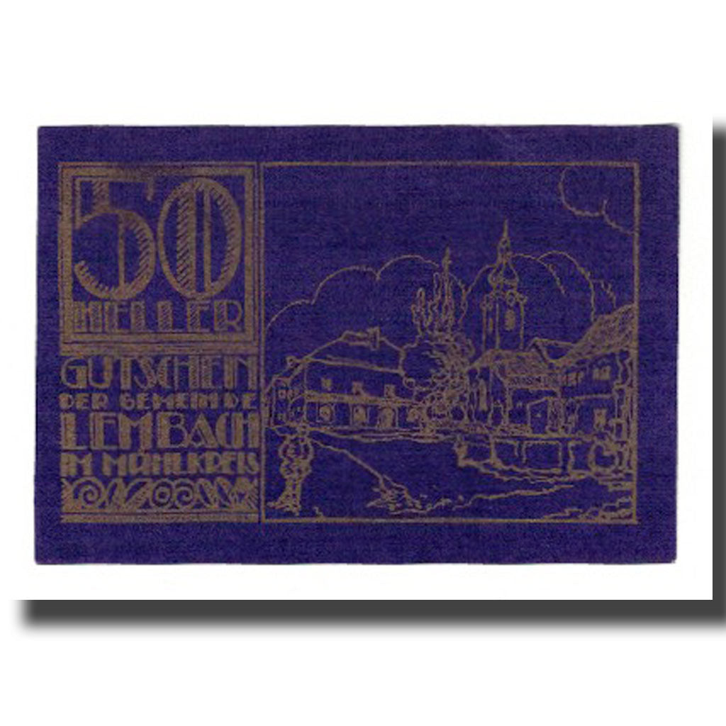Banknote, Austria, Lembach O.Ö. Gemeinde, 50 Heller, paysage 1, AU(55-58)