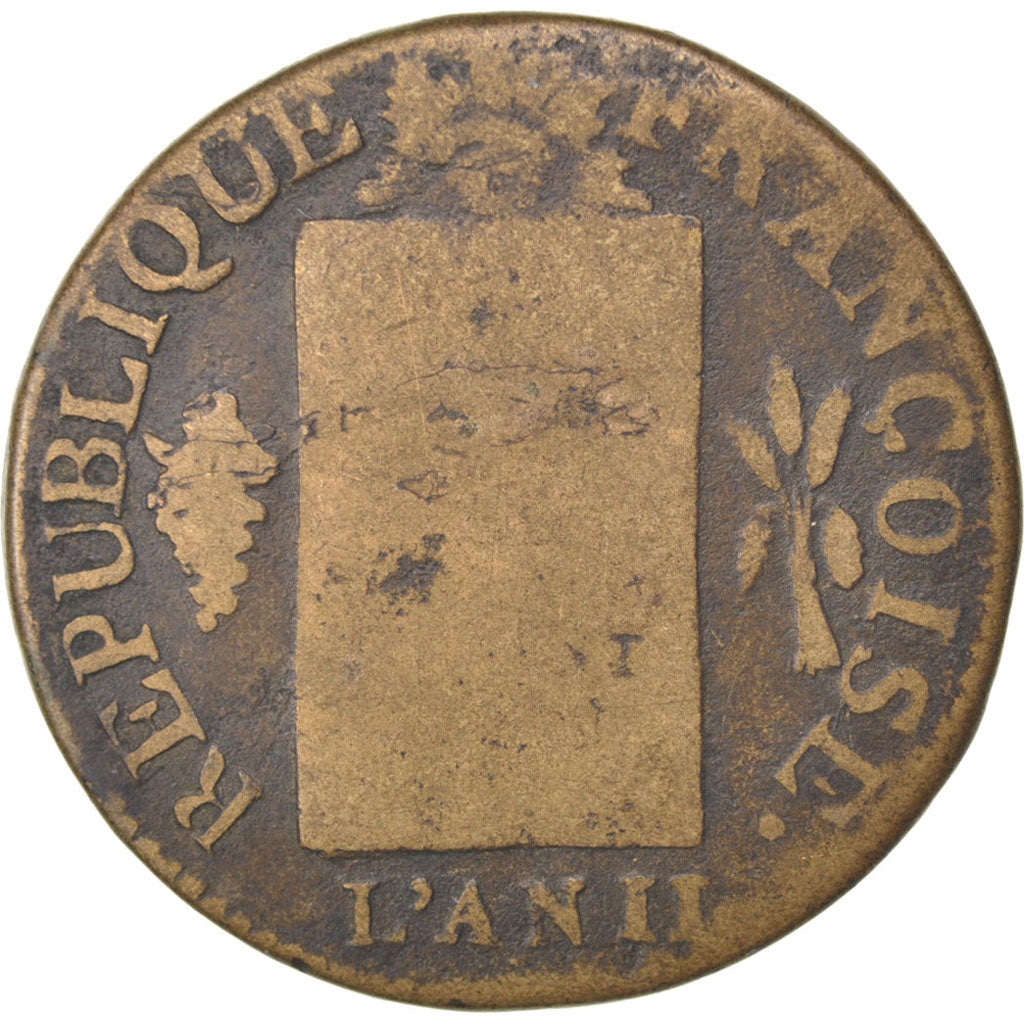 FRANCE, Sol aux balances françoise, Sol, 1793, Metz, KM #619.2, VF(20-25), B...