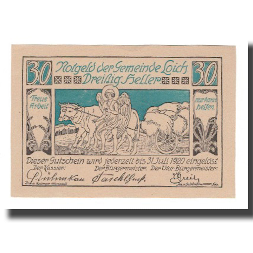 Banknote, Austria, Loich N.Ö. Gemeinde, 30 Heller, N.D, 1920, 1920-07-31