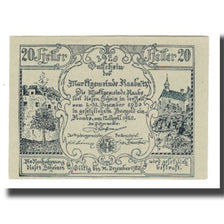 Nota, Áustria, Raabs N.Ö. Marktgemeinde, 20 Heller, batiment 1, 1920