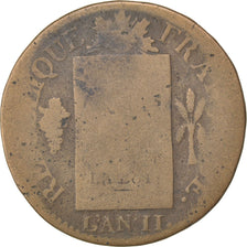 FRANCE, Sol aux balances françoise, Sol, 1793, Strasbourg, KM #619.4, VG(8-10),