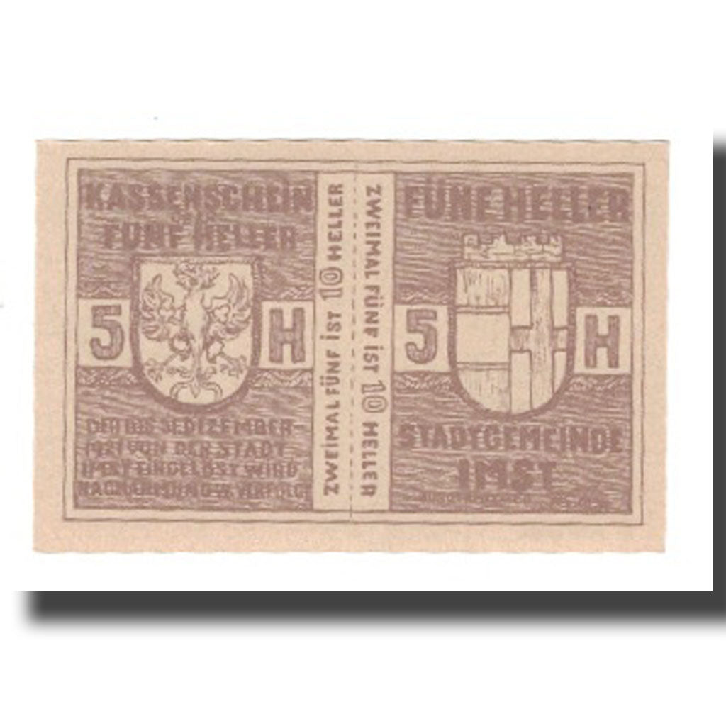 Banknote, Austria, Imst Tirol Stadtgemeinde, 10 Heller, valeur faciale, 1920