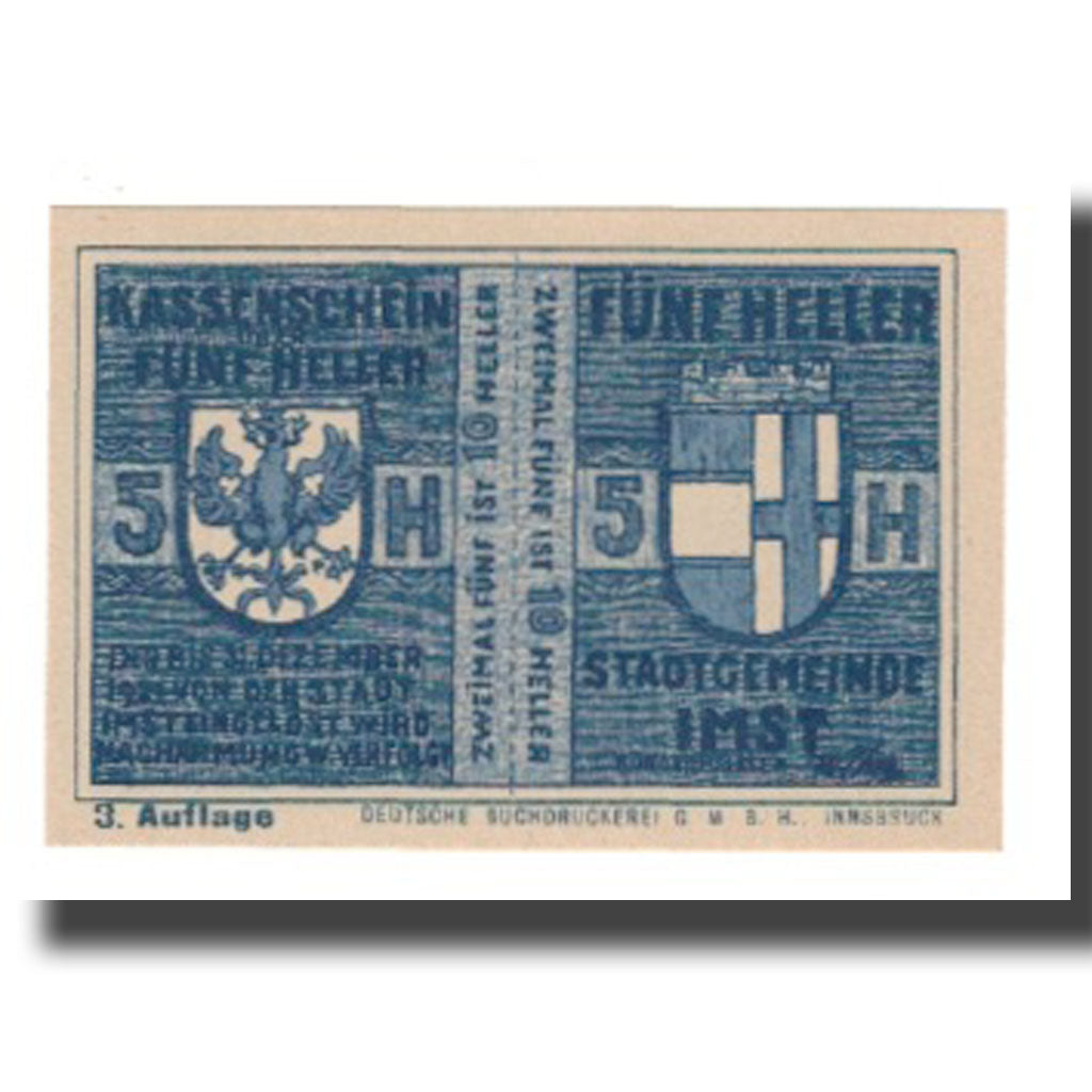 Geldschein, Österreich, Imst Tirol Stadtgemeinde, 10 Heller, valeur faciale 2