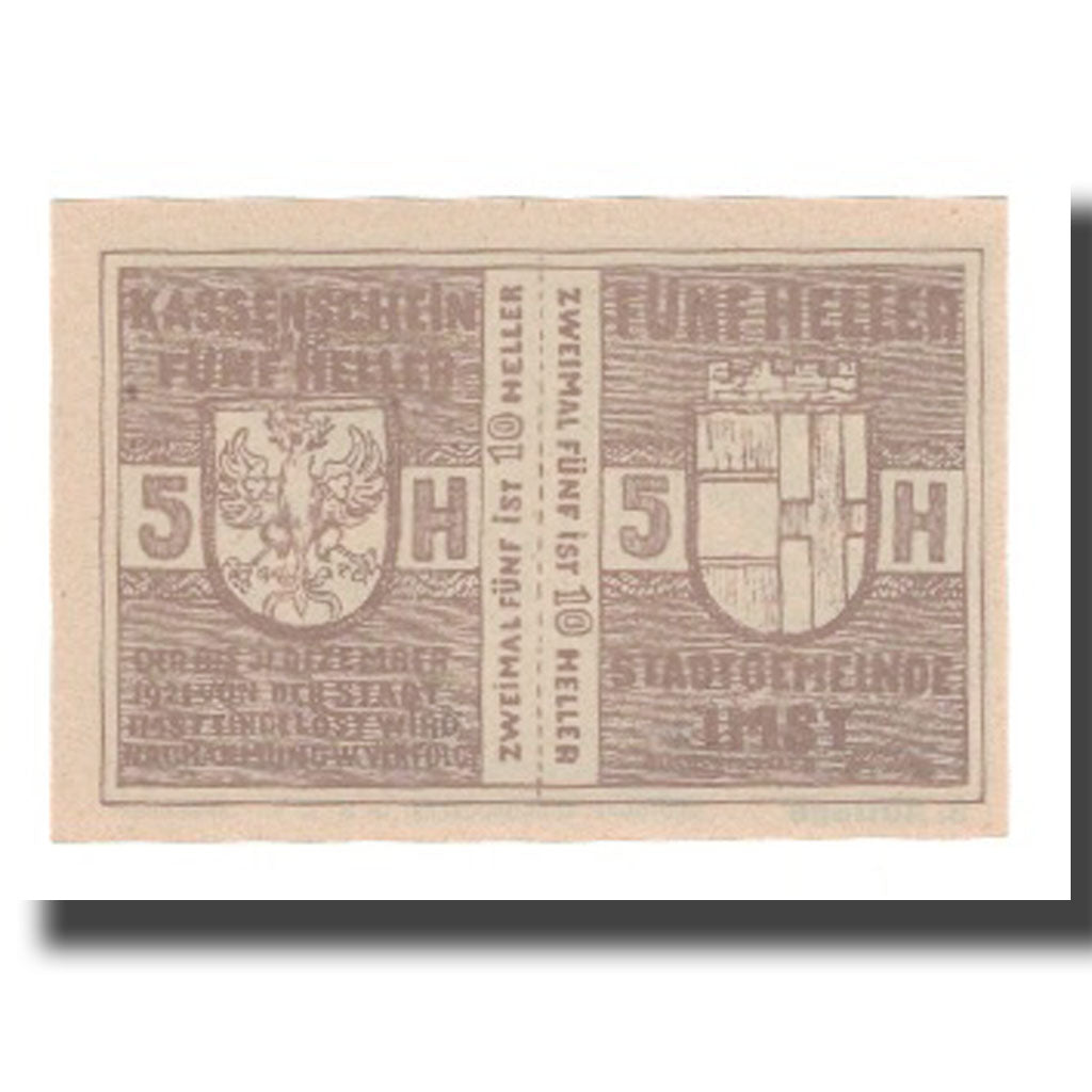Geldschein, Österreich, Imst Tirol Stadtgemeinde, 10 Heller, valeur faciale 2