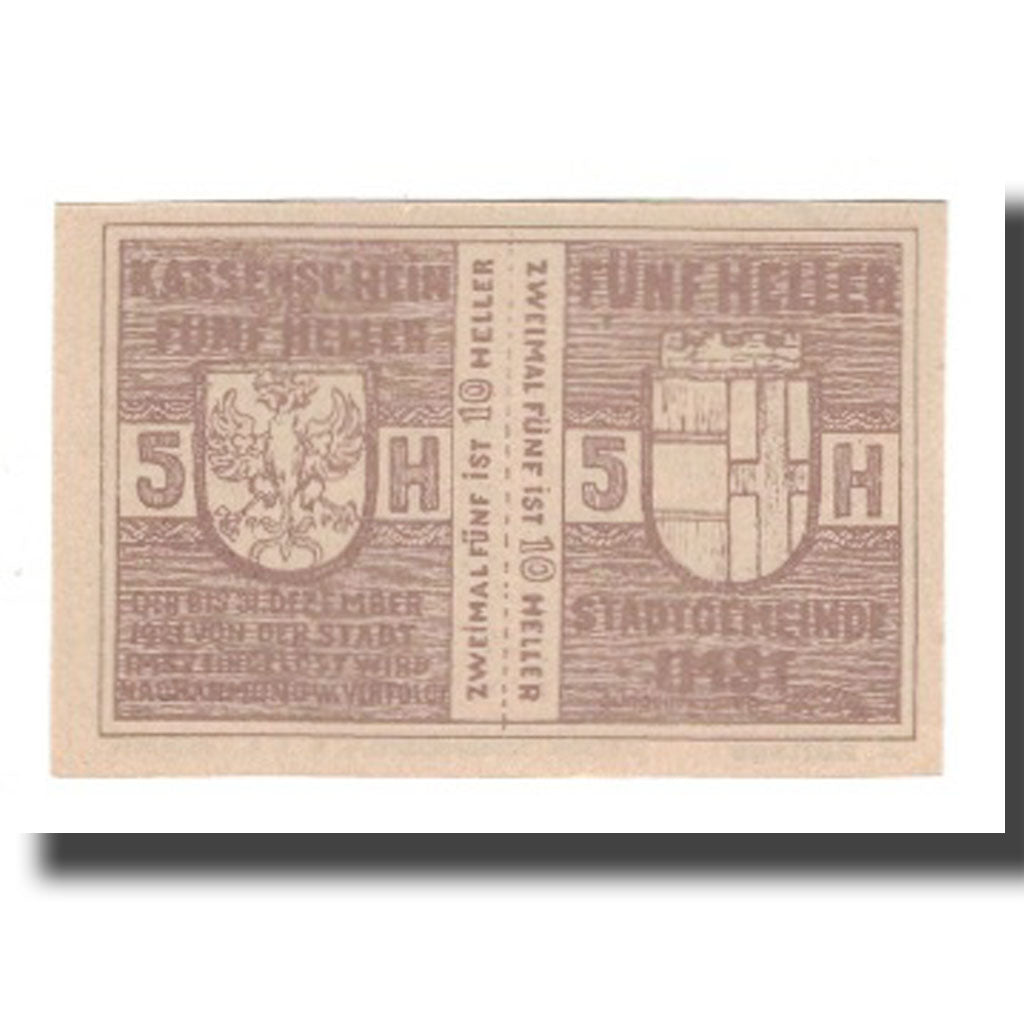 Banknote, Austria, Imst Tirol Stadtgemeinde, 10 Heller, Valeur faciale 3, 1920