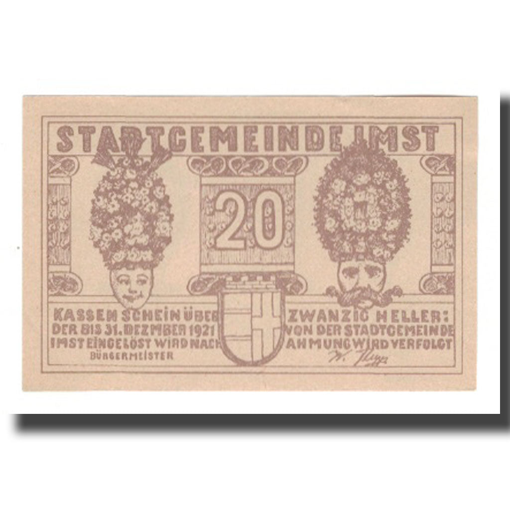 Banknote, Austria, Imst Tirol Stadtgemeinde, 20 Heller, Valeur faciale 3, 1920