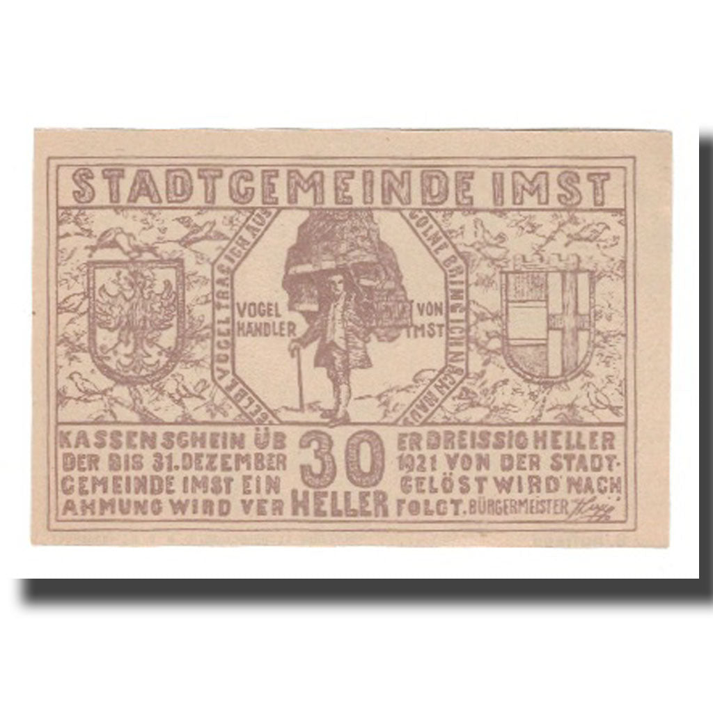 Geldschein, Österreich, Imst Tirol Stadtgemeinde, 30 Heller, valeur faciale 2