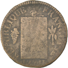 FRANCE, Sol aux balances françoise, Sol, 1793, Lille, KM #619.12, F(12-15), B...