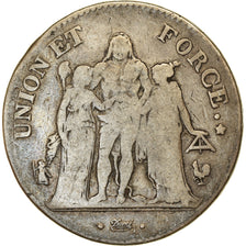 Coin, France, Union et Force, 5 Francs, AN 11, Paris, VF(20-25), Silver
