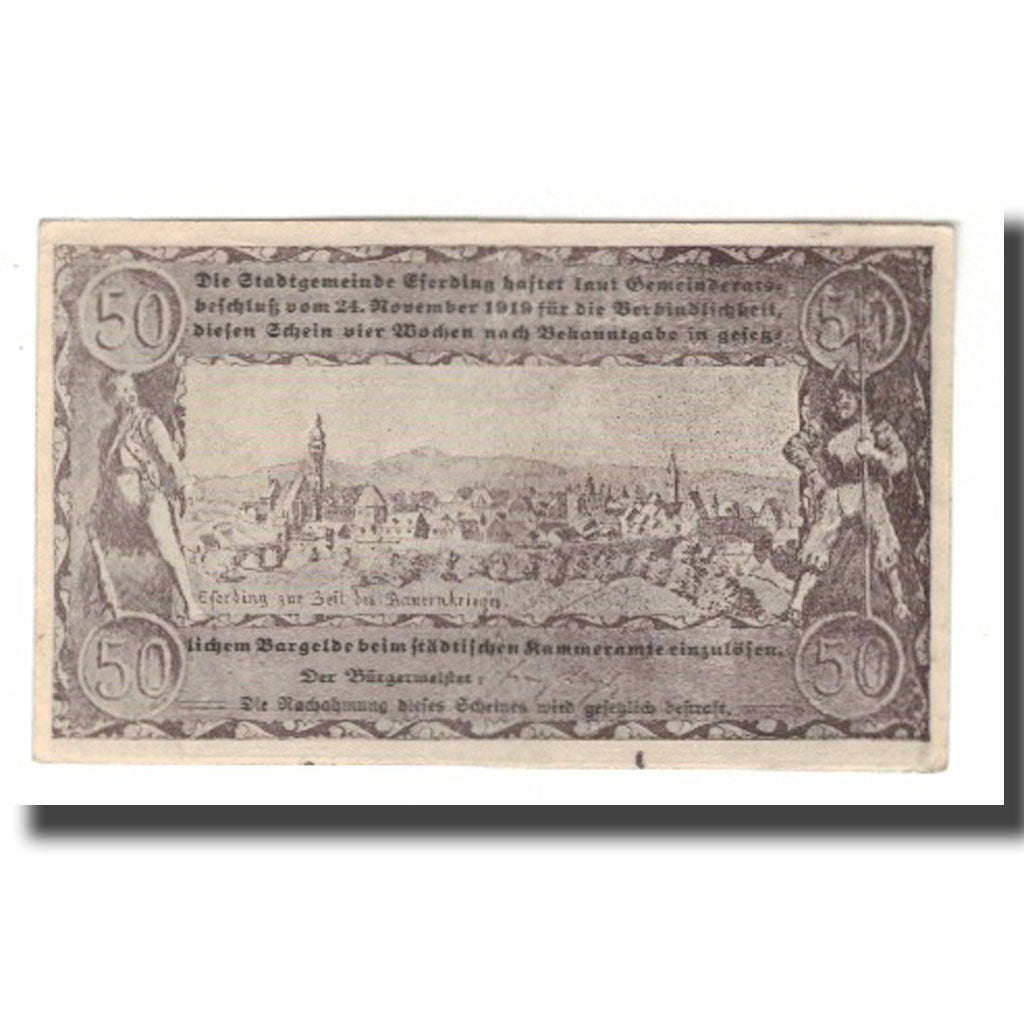 Banknote, Austria, Eferding O.Ö. Stadtgemeinde, 50 Heller, paysage 1